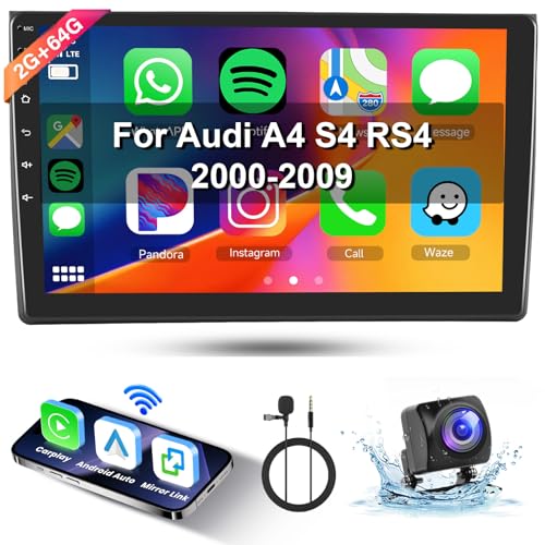 【8 Kern 2+64G】 Hodozzy Carplay Autoradio für Audi A4 B6 B7 8E 8H S4 RS4