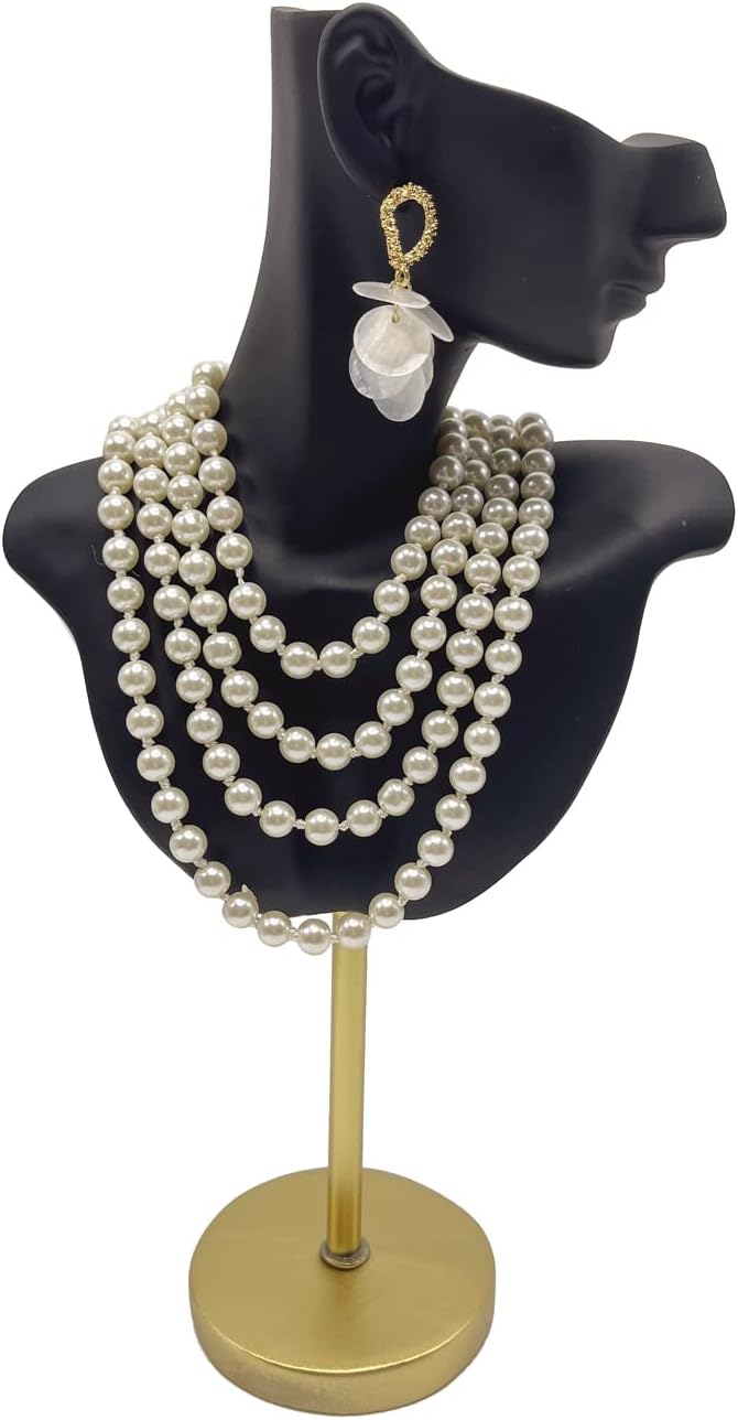 Jewelry Display Stand Jewelry Mannequin Bust Necklace Earring Display Holder Stand, Necklace Bust Jewelry Bust Stand Easel Rack for Selling Show Home Gift