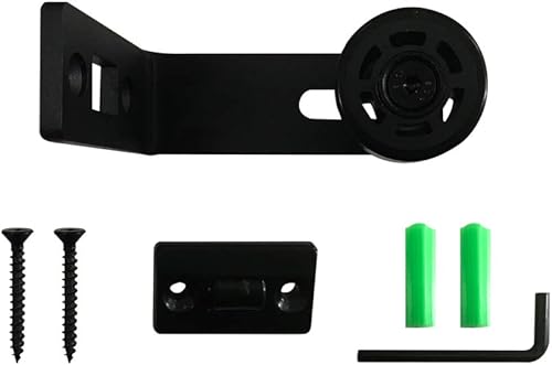 Miniatura 4 de TSMST Guía de piso de puerta corrediza de granero, guía de piso de rodillo ajustable montada en la pared, guía inferior suave y silenciosa para