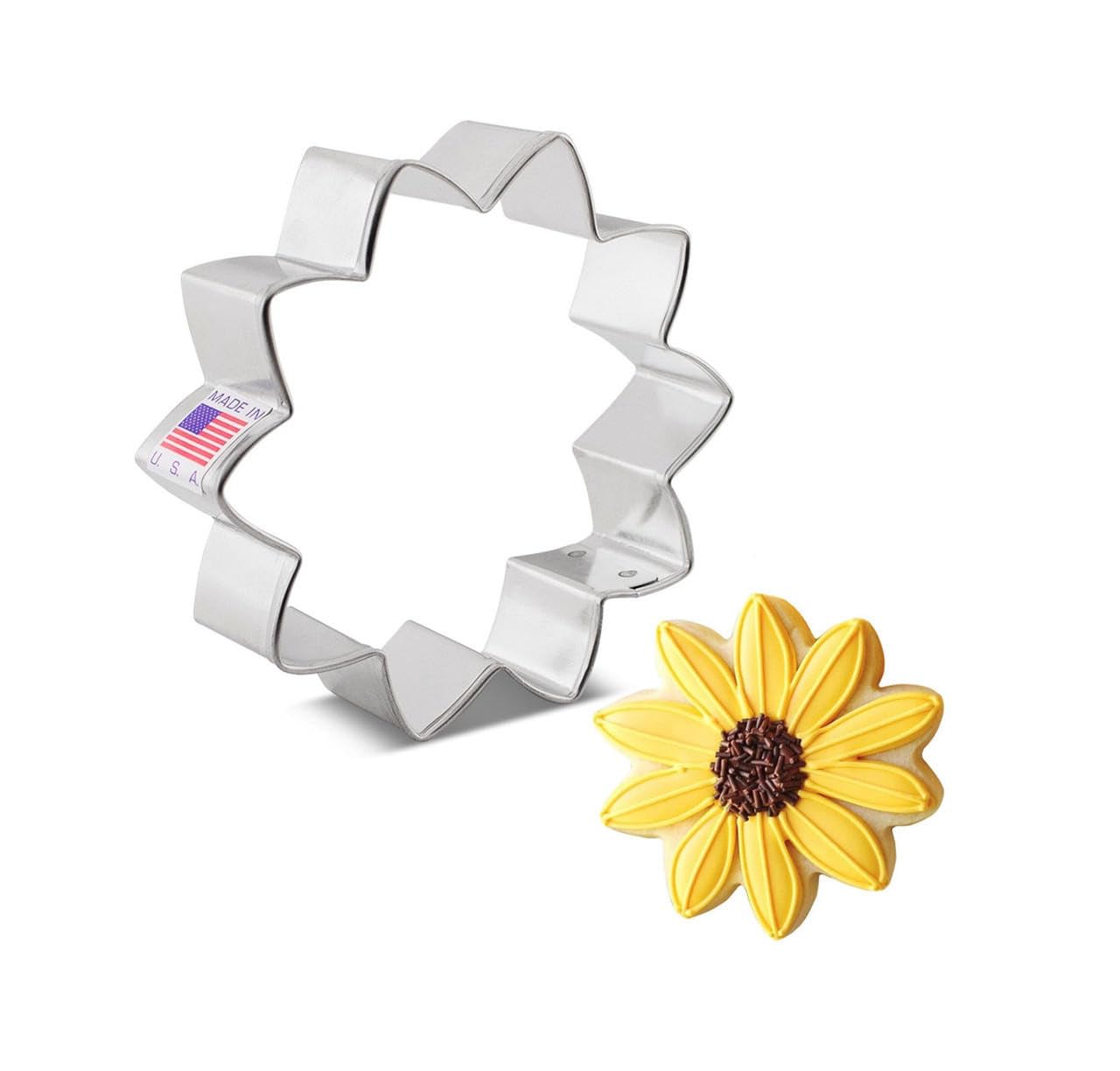 Ann Clark Sunflower Cookie Cutter, 9.5 cm Made in USA