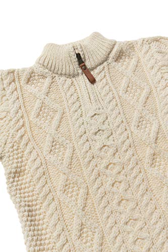 Aran Crafts Boy's Irish Cable Knitted Half Zip Sweater (100% Merino Wool)4