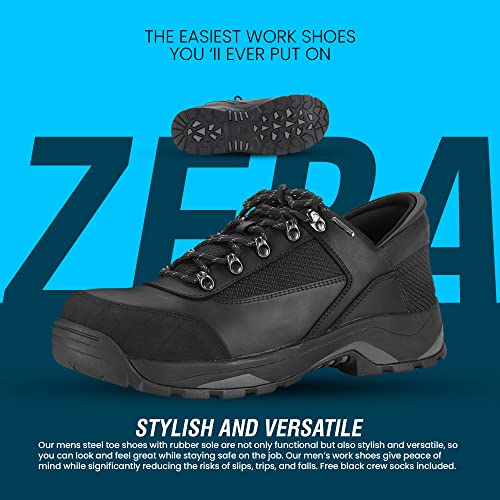 ZEBA Hands Free Steel Toe Shoes for Men Slip on and Collapsible Steel Toe Work Shoes for Men4