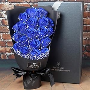 Sapone di Rosa Conservato al Sapone, Sapone di Rosa 21 in Confezione Regalo Decorazione Matrimonio Compleanno San Valentino, Scatola Primo Anniversario/Compleanno/Matrimonio/San Valentino,B