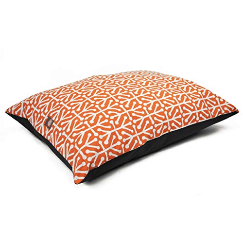 Image of Majestic Pet Large Rectangle Dog Bed - Washable, Non-Slip, Comfy Crate Pillow for Large Breeds - 46 x 35 Inch Kennel Bed - Aruba Orange
