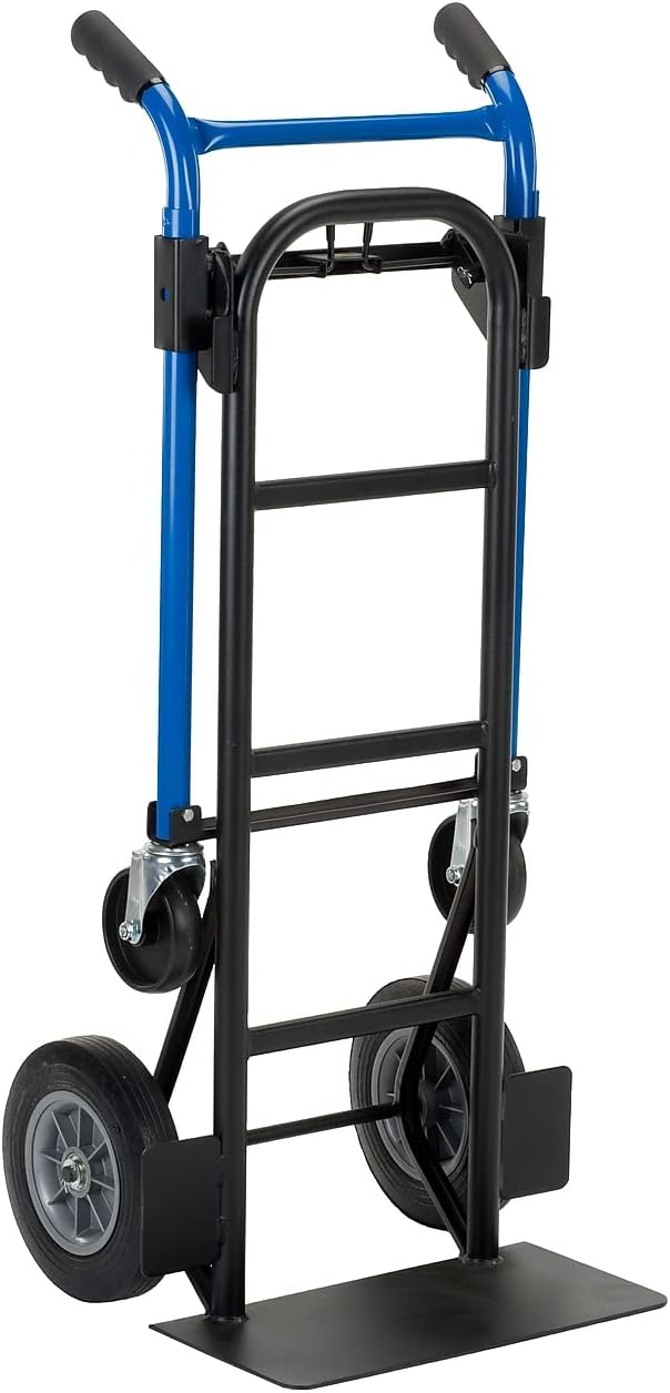 Harper Trucks Quick Change 4-in-1 Convertible Hand Truck, Dual Handle, 10 Solid Rubber Wheels