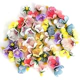 XRVRILE 50 Piezas de Flores Artificiales para Manualidades, Mini Flowers para Manualidades DIY, Adornos para el Pelo, decoración de Bodas, decoración de Tartas para Fiestas