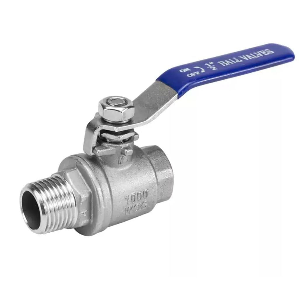Vanne À Boisseau Sphérique Mâle À Femelle en Acier Inoxydable 304, 1/4" 3/8" 1/2" 3/4" 1" 1-1/4" 1-1/2" 2" Interrupteur De Vanne De Tuyau d'eau en Deux Pièces, 1 Pièce(DN50)