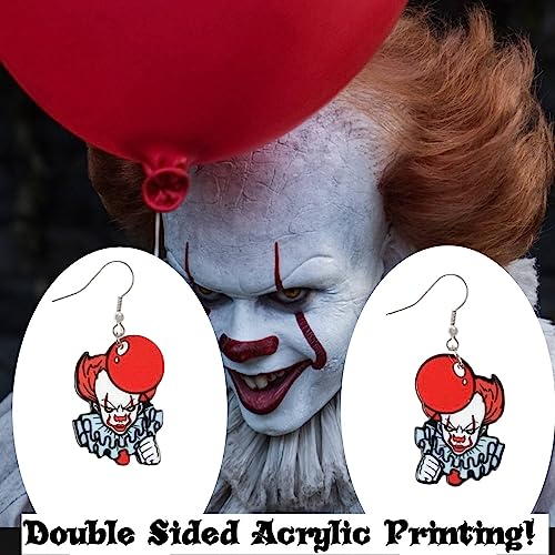 Clown Earrings for Women, Teens, Girls, Halloween and More. Terrifyingly Realistic Clown Costume Accessories: Complete Your Evil Clown Transformation with Creepy Clown Mask, Red Balloon, and Creepy Crown Accessories - Perfect Additions for Halloween, Cosplay, and Horror-themed Events3