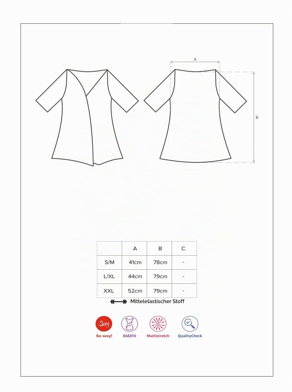Selente Love & Fun verführerisches, 2-4-teiliges Damen Dessous-Set aus Morgenmantel, Tanga/Negligee & Satin-Augenbinde, Made in EU