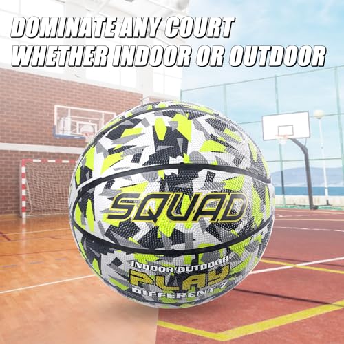 KAOS Colored Outdoor Basketball - Official Regulation Size 7 (29.5\'\'), Rubber Camouflage Street Basketball with Pump and Mesh Bag