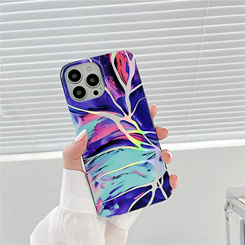 Coque iPhone marbre laser souple anti-jaunissement et antichoc