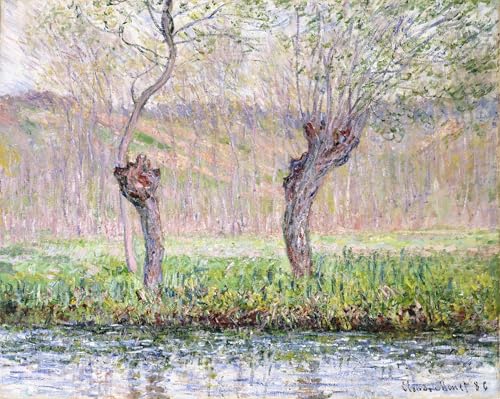 Tableau Monet les saules printaniers pour decoration de chambre zen 60x90cm