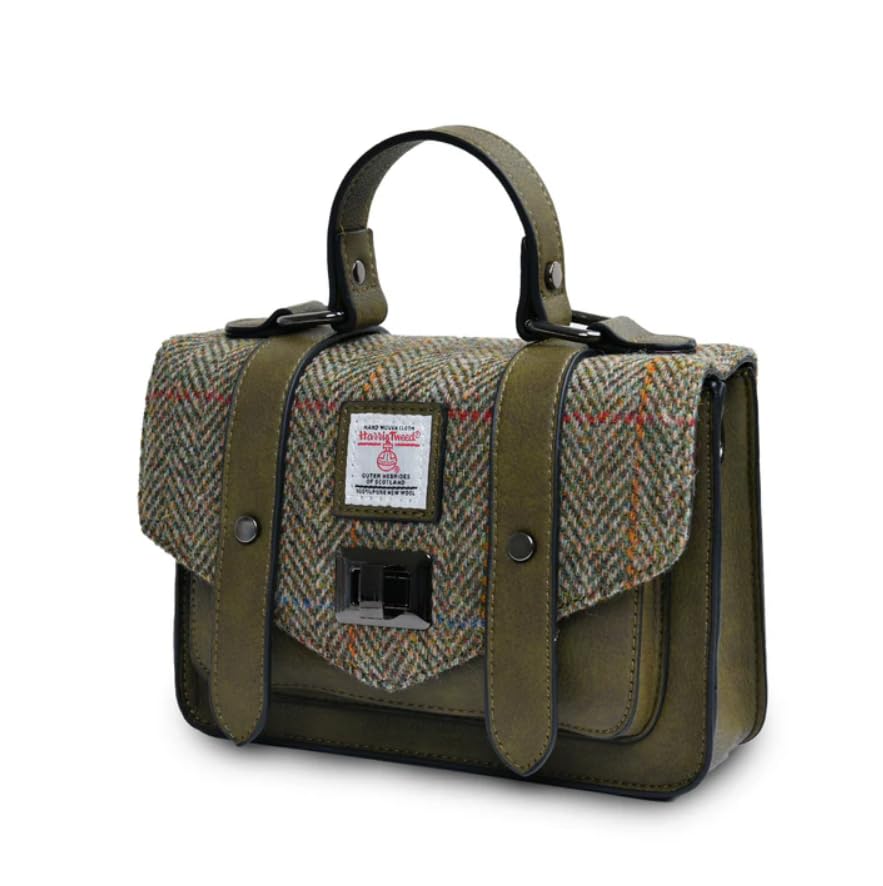 Image of Islander Harris Tweed Mini Satchel, Handbag for Women, Flap and Microfiber Leather