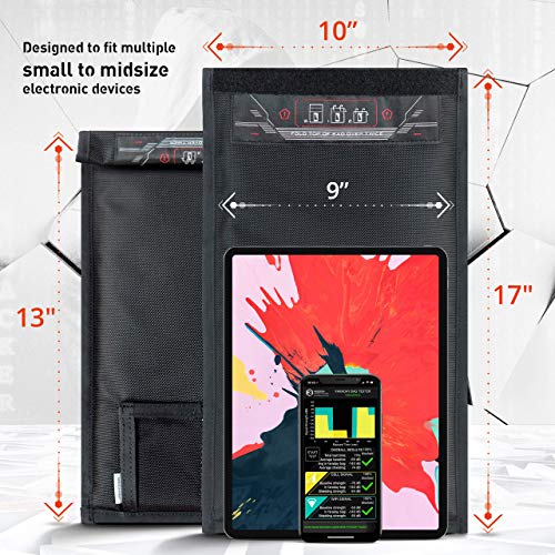 Mission Darkness Non-Window Faraday Bag Collection Includes Phone, Tablet, and Laptop Size Bags - RF Shielding, Signal Isolation, EMF Reduction, EMP Protection, Anti-Tracking Hacking Spying4