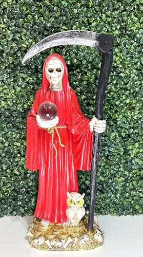 Estatua Santa Muerte Decorativa 17 pulg Roja miniatura 2