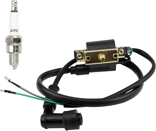 HIAORS Bobina de encendido y bujía A7TC para Coolster 125cc 110cc 90cc 70cc 50cc Taotao DB10 Cheetah Roketa Baja Kazuma Meerkat 50 Falcon 90 Apollo