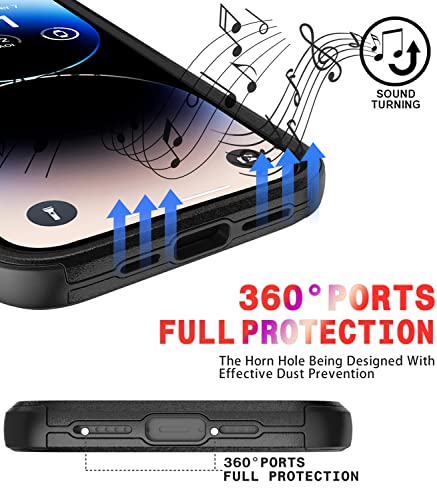 Diverbox For Iphone 14 Pro Max Case [Shockproof] [Dropproof] [With Tempered Glass Screen Protector + Camera Lens Protector],Heavy Duty Protection Phone Case For Apple Iphone 14 Pro Max (Black) #TOP6