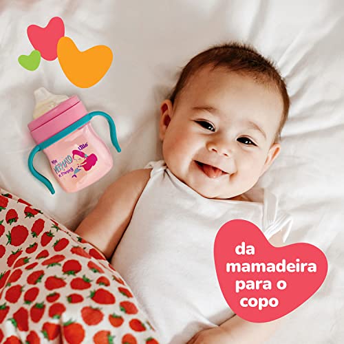 Lillo Caneca Aprendizado C/ Alça Evolution Bebedor SIL 150 ml - Menina, Lillo, Rosa/Verde