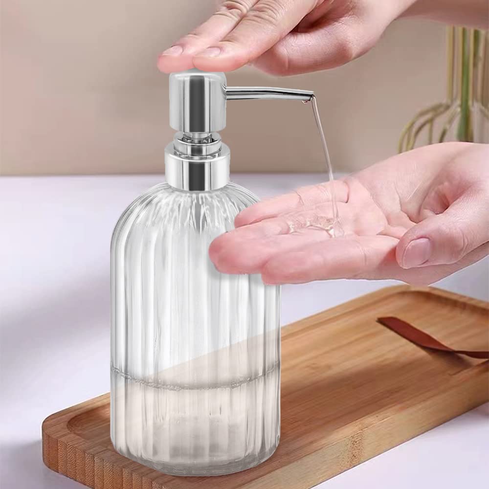 Contenitore Sapone Liquido WISIRENT, 2 Pezzi Dispenser Sapone Bagno Plastica e 1 Imbuto, Dosatore Sapone Bagno Sapone Doccia, Dispenser Shampoo e Bagnoschiuma per Cucina, Bagno (500ml&300ml
