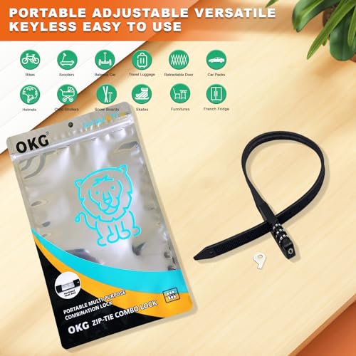 Cadenas à 3 chiffres OKG protection par code pour vélo et casier