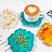 EupHHonycs Resin Tray Mold Set, Large Tray & 4 Coaster Molds, Silicone, Flower Pattern, DIY Epoxy Resin Casting, Home Decor