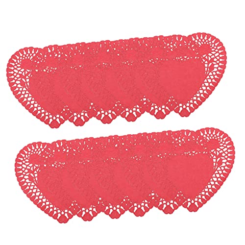 AUTSUPPL 100 Sheets Mini Heart Paper Doilies Perfect for Valentine's Day Decor Wedding Party