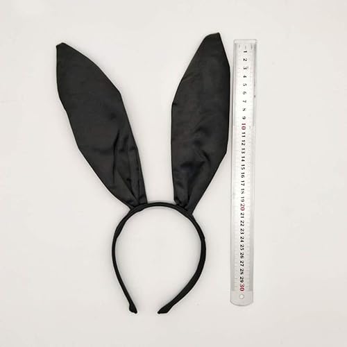 Miniatura 3 de Lurrose Diadema de orejas de conejo negro, 4 unidades, diadema de orejas de conejo, diadema de orejas de animal, diadema de orejas de conejo dulce