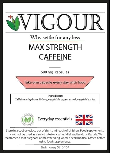 Max Strength Caffeine - 90 High Strength 500mg Capsules