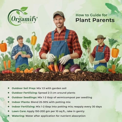 Image of Organic Vermicompost Manure - 2 Kg | 100% Natural Earthworm Compost for Plants | Soil Enricher, Root Booster & Growth Promoter for Indoor, Outdoor, Vegetable & Flower Plants