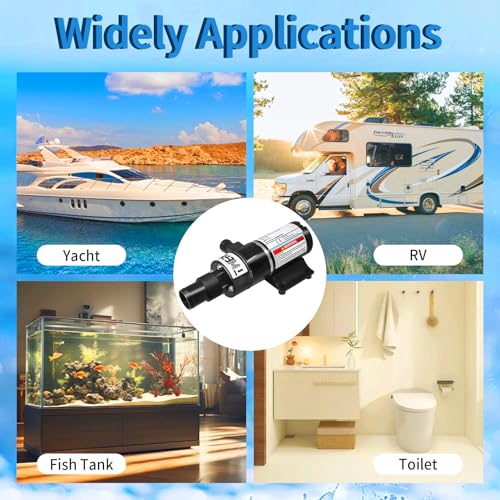 Image of 12V Portable Pump,RV Macerator Pump 18590-2092,43 L /min Waste Transfer | Dry-Run Protection | Self-Priming Up to 5 Ft, For RV Boat Yacht