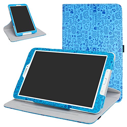 Galaxy Tab E 9.6 Rotating Case,Mama Mouth 360 Degree Rotary Stand with Cute Cover for Samsung Galaxy Tab E 9.6 / E Nook 9.6 Inch T560 T561 T567 Verizon 4G LTE,Blue