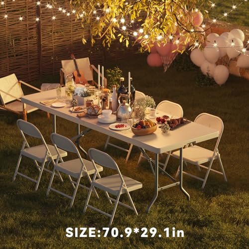 Table pliante 1m80 robuste et portable pour repas en extérieur