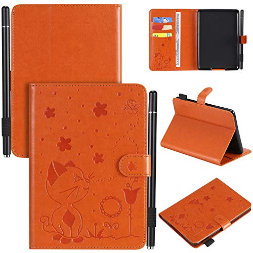 Smart Hülle für Kindle Paperwhite 1/2/3/4 Gen,Pu Leder Katze Biene Schutzhülle Case Cover mit Auto Schlaf/Wach Ständer Stift Halter