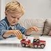 WoodenEdu Wooden Tractor Toys for Toddlers 1-3, Baby Vehicle Toys Hand Push Car Toys for 1 2 3 Year Old Boys Girls (Red)