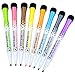 GUBOOM Markery do tablic suchościeralnych, 8 kolorów, ścieralne na sucho, okrągła końcówka 1-2 mm, nadają się do tablic suchościeralnych, tablic