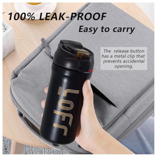 Image of Insulated Coffee Tumbler 600ML - Grey | Stainless Steel Vacuum Travel Mug with Lid | Double Wall Leak Proof Thermal Cup for Hot & Cold Drinks | Reusable Office, Home & Car Use