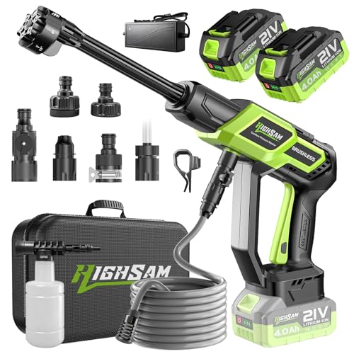 Cordless Pressure Washer - 1500PSI 2.6GPM, 400W Brushless Motor, 2X4000mAh...