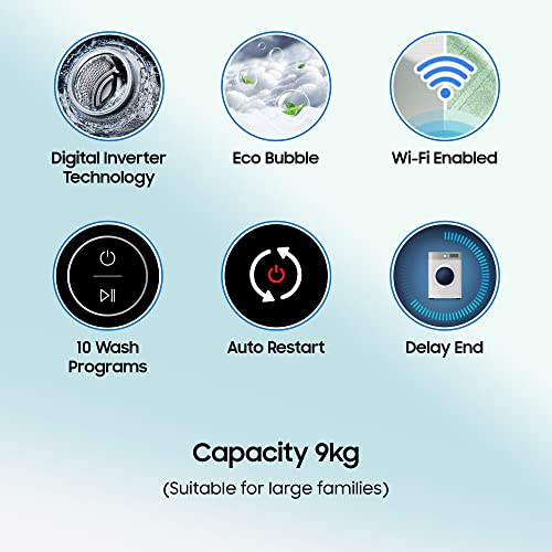 Samsung 9 kg, 5 star, Eco Bubble Technology with Super Speed, Wi-Fi, Digital Inverter Motor, Dual Storm, Fully-Automatic Top Load Washing Machine Appliance (WA90BG4546BVTL, Black Caviar) 2