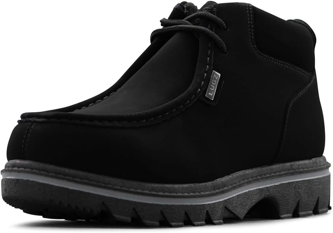 Lugz Men's Fringe Classic Moc-Toe Boot, Black, 6.5 W