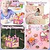 Ristpal 12 Set DIY Wooden Painting Crafts Set, Unfinished Blank Coloring Wooden Stencils of Castle, Arts and Crafts Supplies for Birthday Gifts Classroom Rewards Goodie Bags Fillers #2