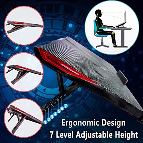 i-Star-Laptop-Cooling-Pad-with-2-USB-Ports-Adjustable-Height-and-LED-Fans-with-Speed-Control-Gaming-Laptop-Cooling-Pad-Cooling-Fan-for-Laptop-Laptop-Cooler-Pad-Computer-Cooling-Fan
