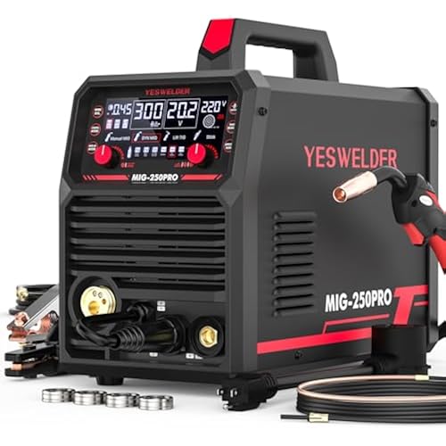 YESWELDER 250A MIG Welder, 110V/220V Dual Voltage 6-In-1 Welding Machine