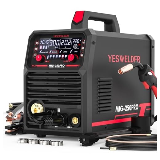 YESWELDER MIG-250 PRO Aluminum MIG Welder, 250Amp 220V, Gas MIG Gasless Flux Core Welding Machine MIG/Lift TIG/Stick 4 in 1 Welder, Spool Gun Compatible