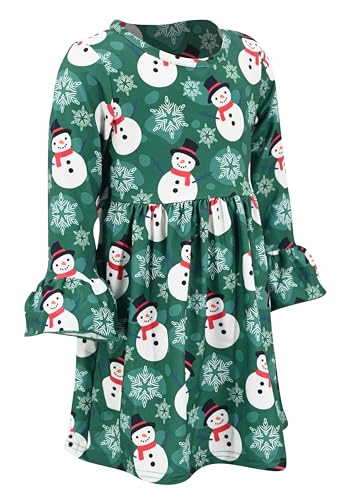Image of Girls Long Sleeve Ruffled Dresses for Toddlers and Kids