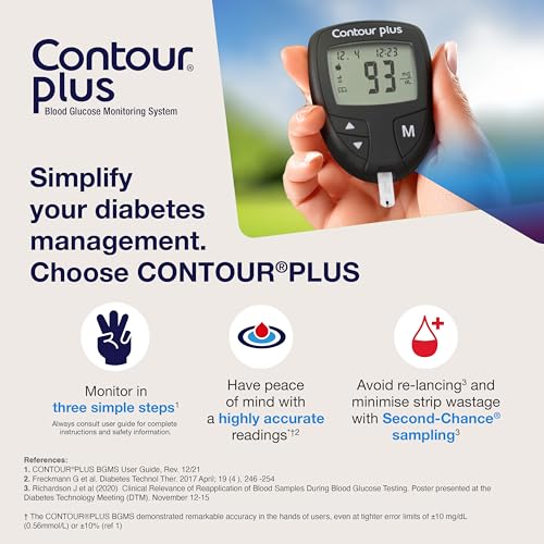 Image of Contour Plus Blood Glucose Monitor, Glucometer with 25 Free Test Strips