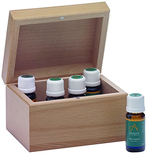Absolute Aromas Aceites Esenciales Caja de Almacenamiento de Madera (12 hoyos)