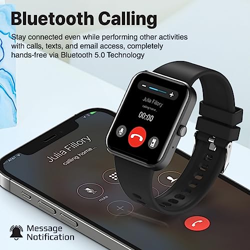 Image of Promate Xwatch-B18 Fitness Smart Watch, 1.8 inch Display Bluetooth Calling, IP67 Water Resistant, Voice Assistant, 15 Days Battery Life, 27 Sports Modes, Real-time HR Monitor, 100+ Watch Faces (Black)