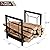 PHI VILLA 17 Inches Small Firewood Log Rack Holding Storage Brackets for Indoor/Outdoor Wood Burning Stove Accessories Square Shape