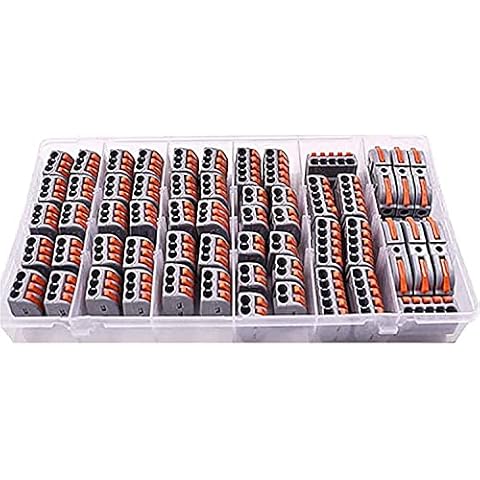 Ogeled Pack of 60 Terminals Assortment Box, 3 Pin, 2 Pin, 5 Pin, Conductor Connection-Free Combination Control Lever (60 Pieces) Cover