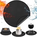 TOHONFOO 47in Fire Pit Mat for Solo Stove Bonfire Wood Burning, Fireproof Mat for Solo Stove, 3-Layer Esay to Clean Under Grill Mats for Outdoor Grill to Protect the Deck, Patio, Pavers